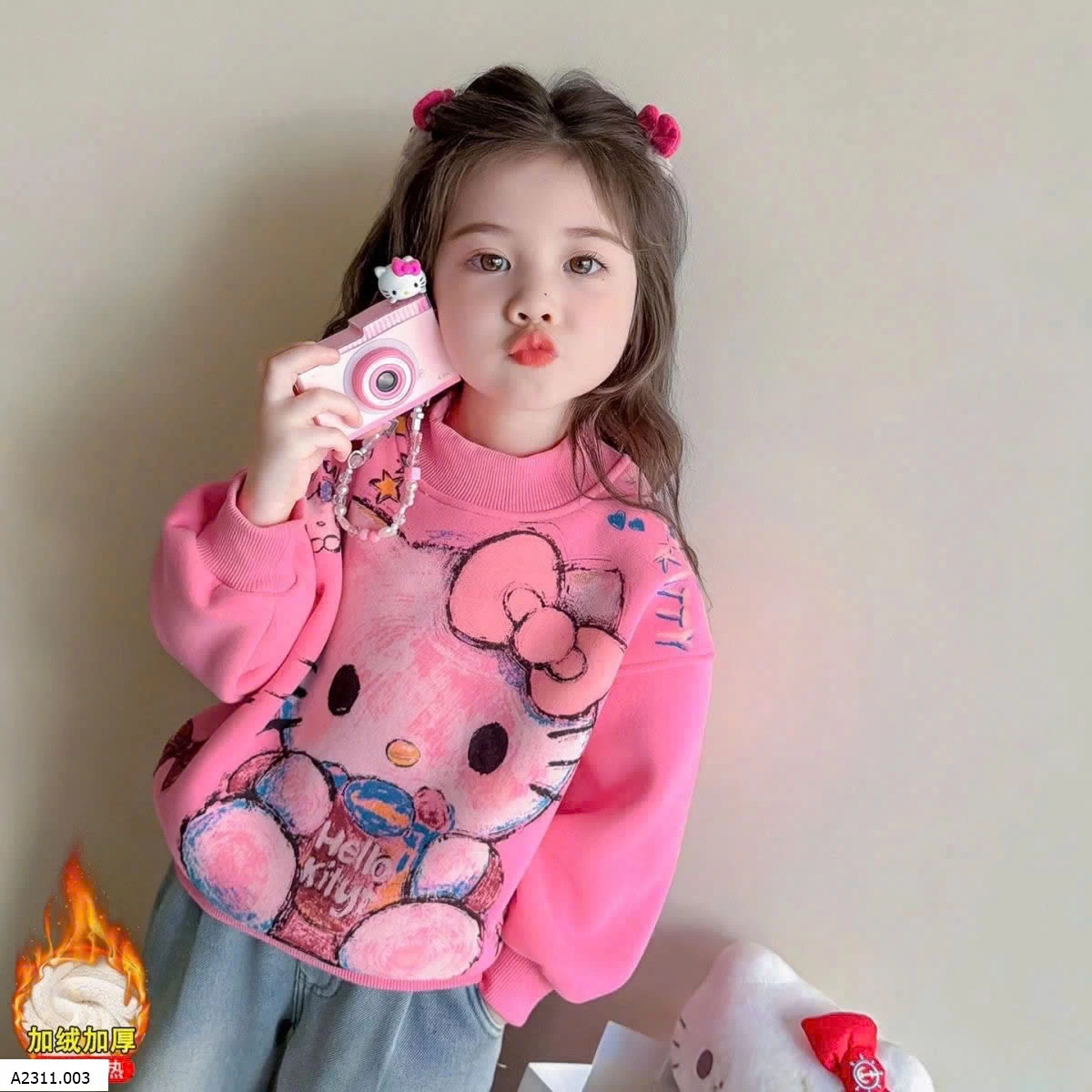 ÁO NỈ KITTY LÓT LÔNG Giá sỉ 90k