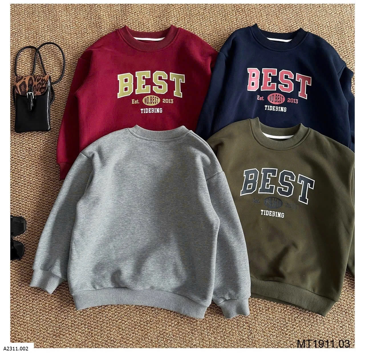 ÁO NỈ CHỮ AOAOKIDS  Giá sỉ 170k