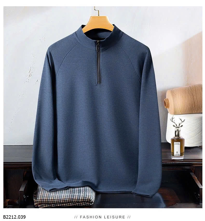 ÁO LEN LÔNG CỪU NAM CỔ KÉO KHOÁ Giá sỉ 240ka