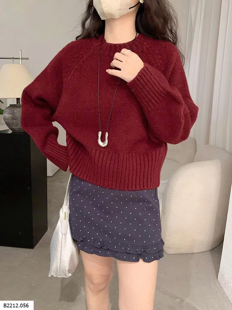 ÁO LEN TRƠN CỔ TRÒN DÁNG NGẮN Giá sỉ 213k