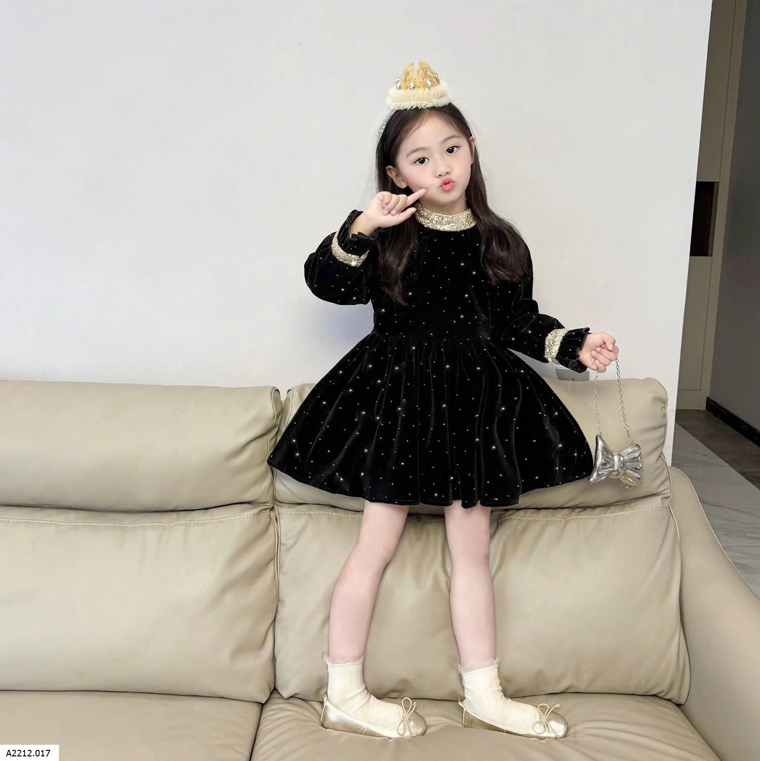 VÁY NHUNG ĐÍNH KIM CƯƠNG BLING BG  Giá sỉ 300k