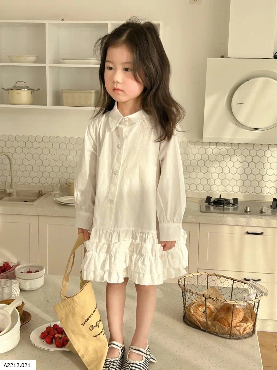 VÁY SƠ MI CHÂN VÁY VIỀN BÈO  Giá sỉ 135k