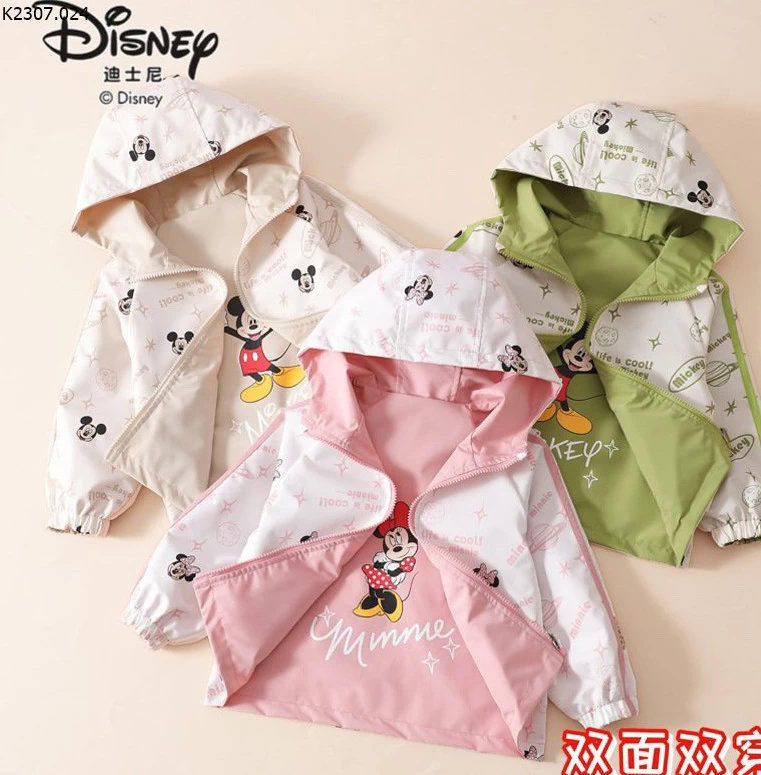 ÁO KHOÁC GIÓ DISNEY 2 MẶT  Sỉ 205 k 