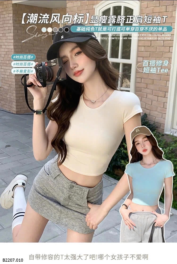 ÁO THUN CỘC CROPTOP NỮ Sỉ 52k