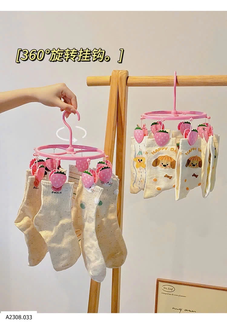 MÓC TRÒN DÂU TÂY PHƠI ĐỒ CHO BÉ  Giá sỉ 44k/1 set 2 chiếc 