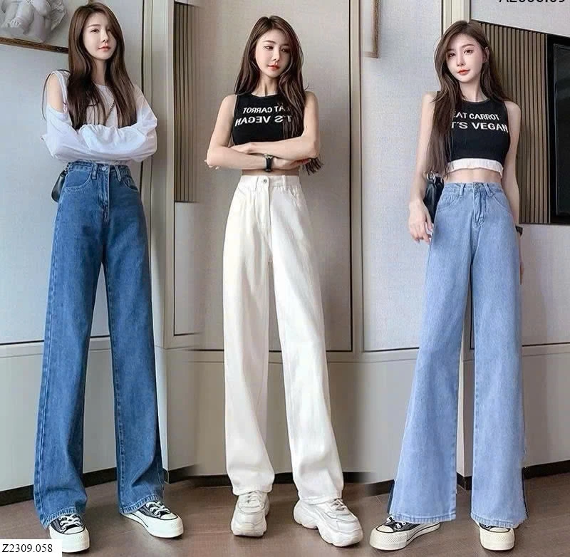 QUẦN JEANS SUÔNG HACK DÁNG   Sỉ 129k