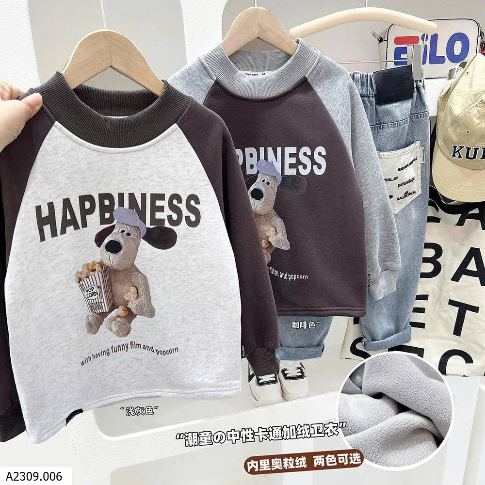 ÁO NỈ LÓT LÔNG HAPNINESS KACADY   Giá sỉ 133k
