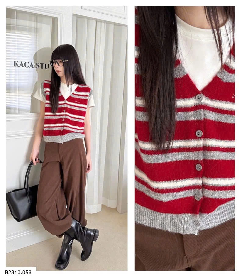 ÁO KHOÁC GILE LEN KẺ   Giá sỉ 135k