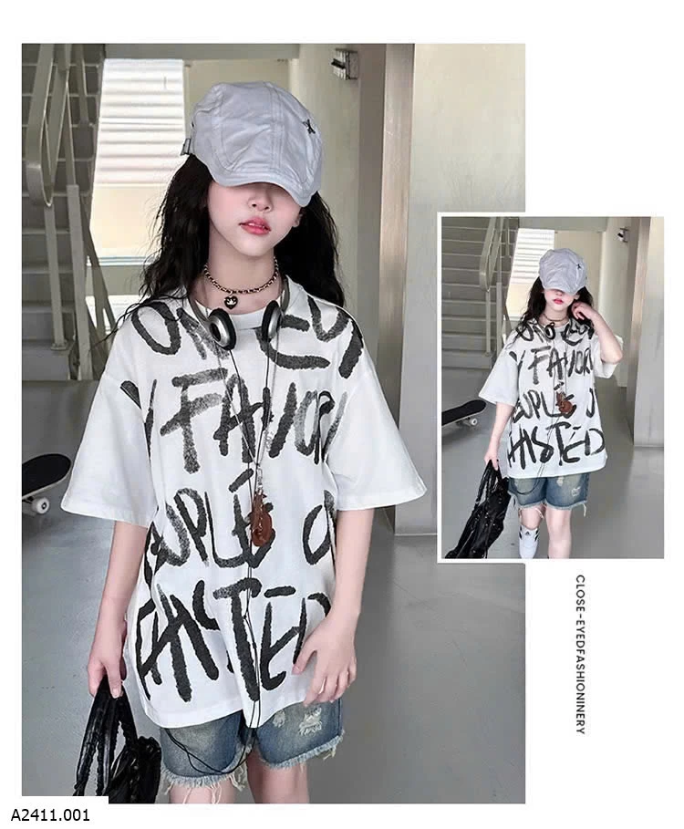 ÁO PHÔNG CHỮ & JEAN RÁCH SZ ĐẠI  Giá sỉ áo : #165 quần #150k