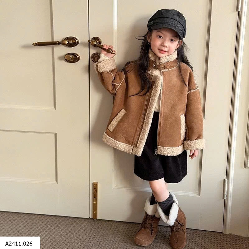 ÁO KHOÁC DA LỘN BÉ GÁI  Giá sỉ : sz 90-150: 290k sz 160: 315k sz 170: 350k