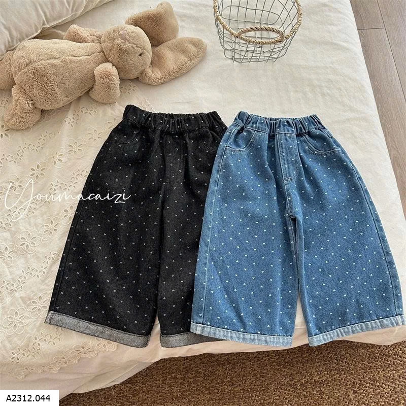 QUẦN JEAN CHẤM BI ỐNG RỘNG HQ Giá sỉ 187k