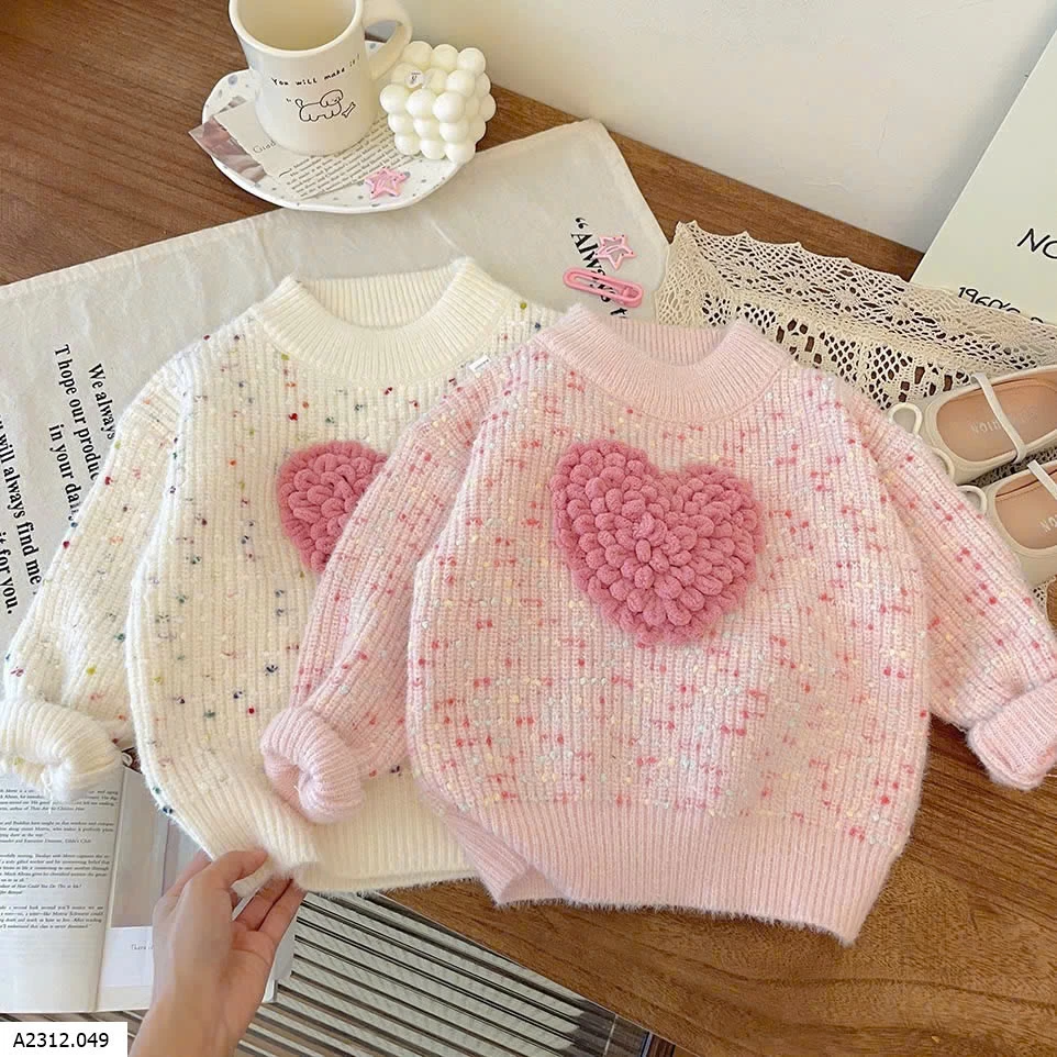 ÁO LEN LOANG MÀU THÊU TRÁI TIM Giá sỉ 180k