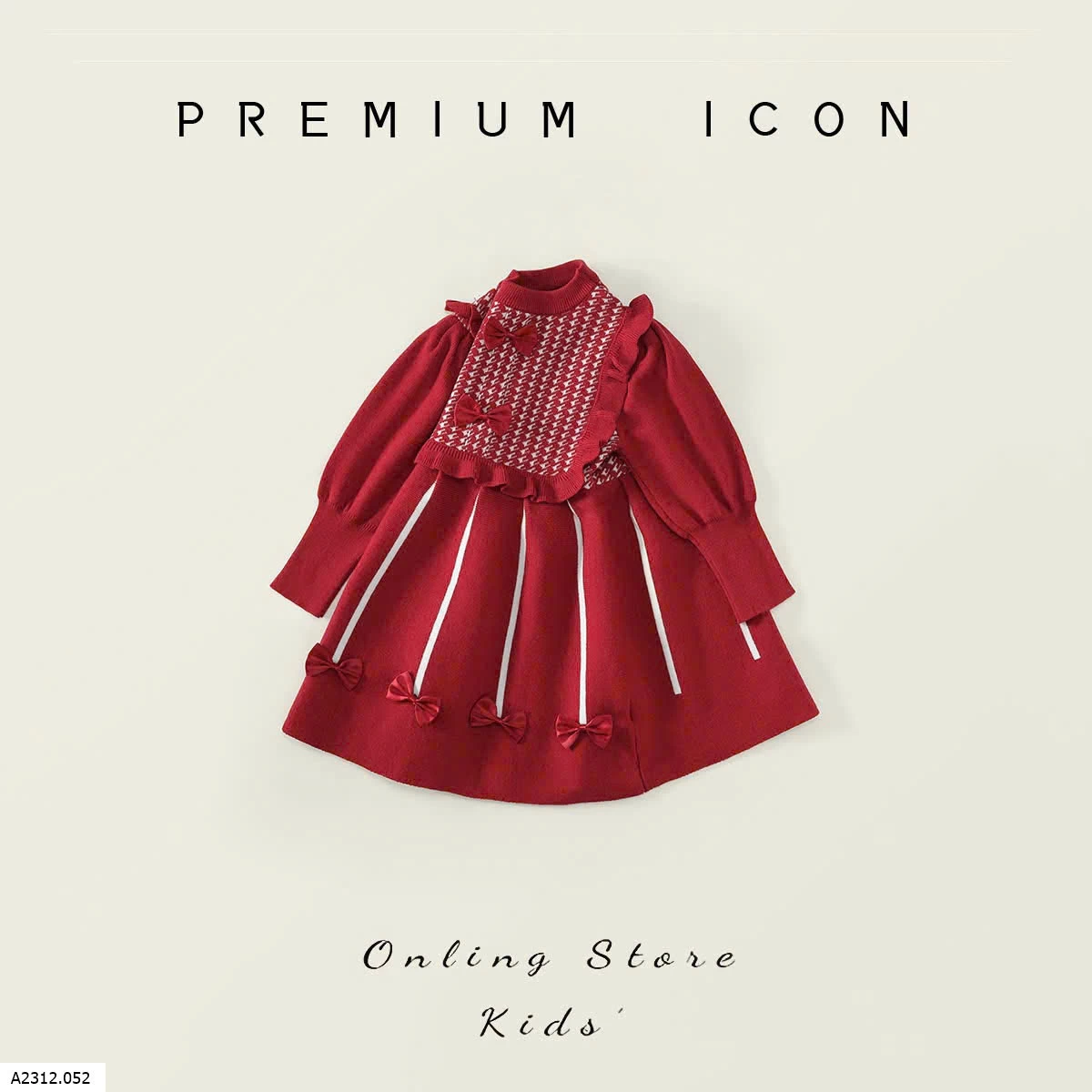 VÁY LEN ĐÍNH NƠ CỔ CARO PREMIUM Giá sỉ 185k