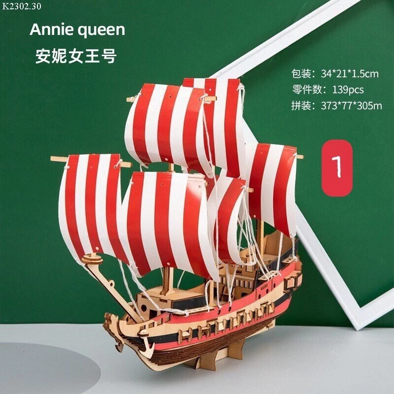 Mô hình lắp ráp thuyền 3D (Mẫu 1: 67k Mẫu 2-3: 57k Còn lại: 50k)
