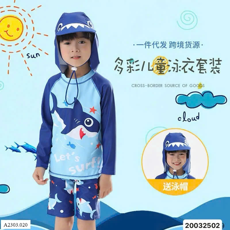 SET ĐỒ BƠI 3 CHI TIẾT - SPACE DINO    Sỉ 173k