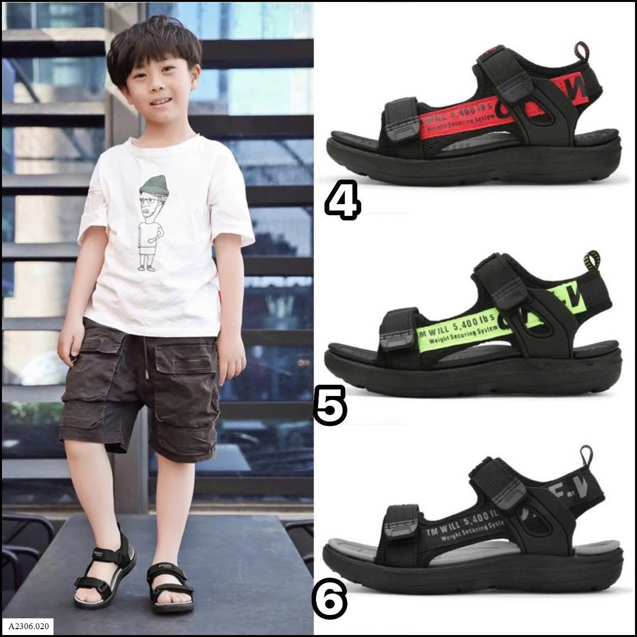 SANDAL BÉ TRAI SIZE ĐẠI  Si 120k