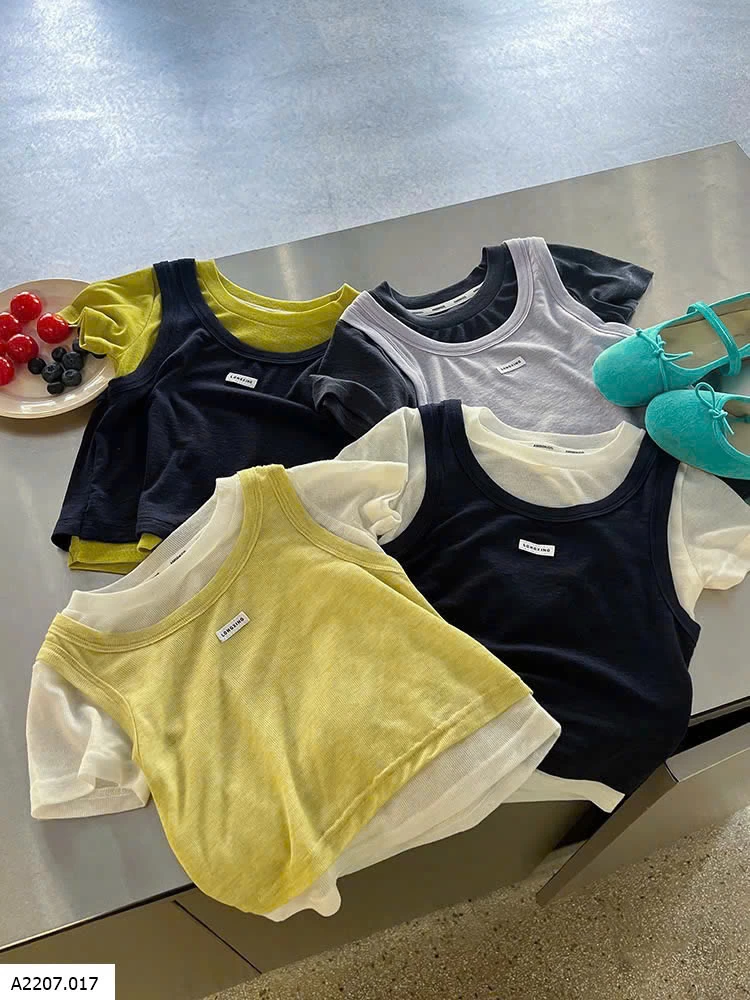 ÁO COTTON GIẤY GIẢ 2 LỚP GILE Sỉ giá  sz 90-150: 101k  sz 160: 108k  sz 170: 117k 