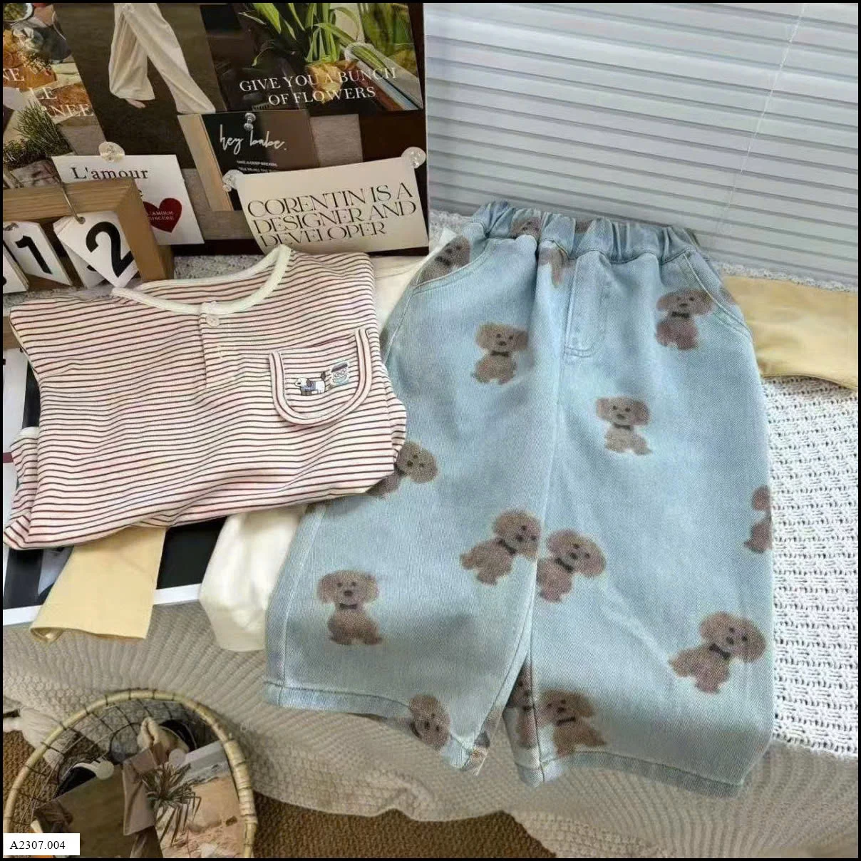 QUẦN JEAN GẤU BÉ GÁI Sỉ giá 129k