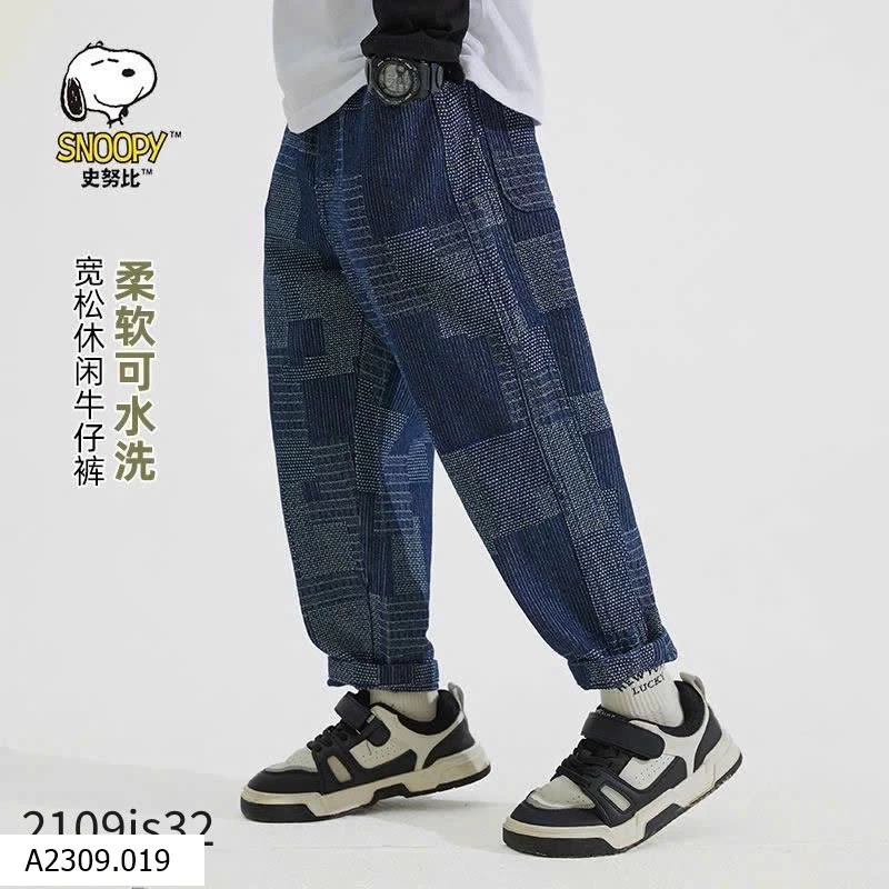 QUẦN JEAN SNOOPY BÉ TRAI    Giá sỉ 160k