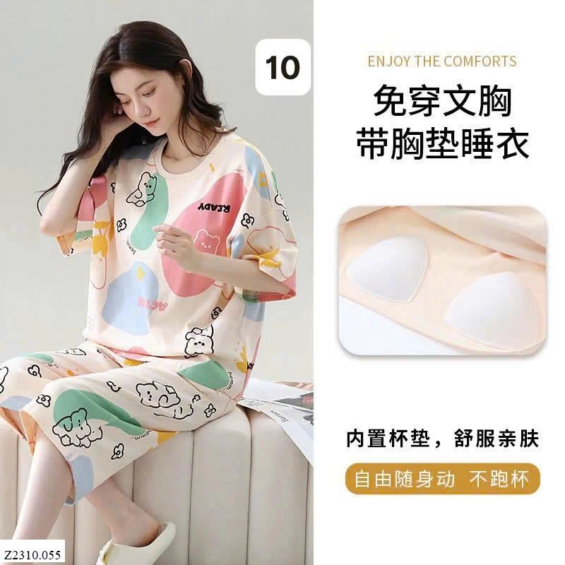 BỘ COTTON LỬNG KÈM ĐỆM NGỰC   Sỉ 115ka