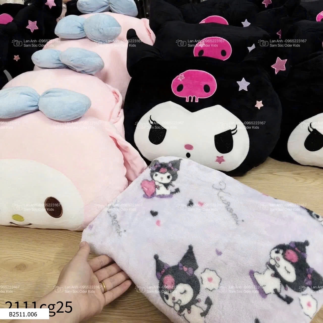 BỘ CHĂN GỐI KUROMI / MELODY 2IN1   Giá sỉ 130k