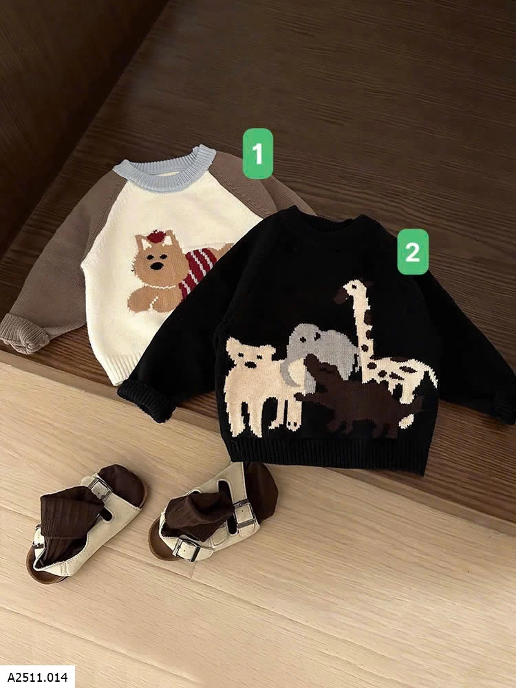 ÁO LEN HÌNH ĐỘNG VẬT CUTE Giá sỉ 137k