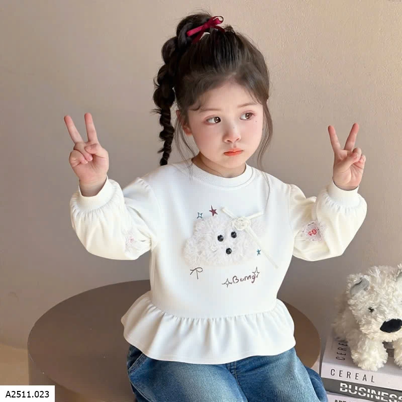 ÁO NỈ BABYDOLL CÚN BÔNG BG Giá sỉ 68k