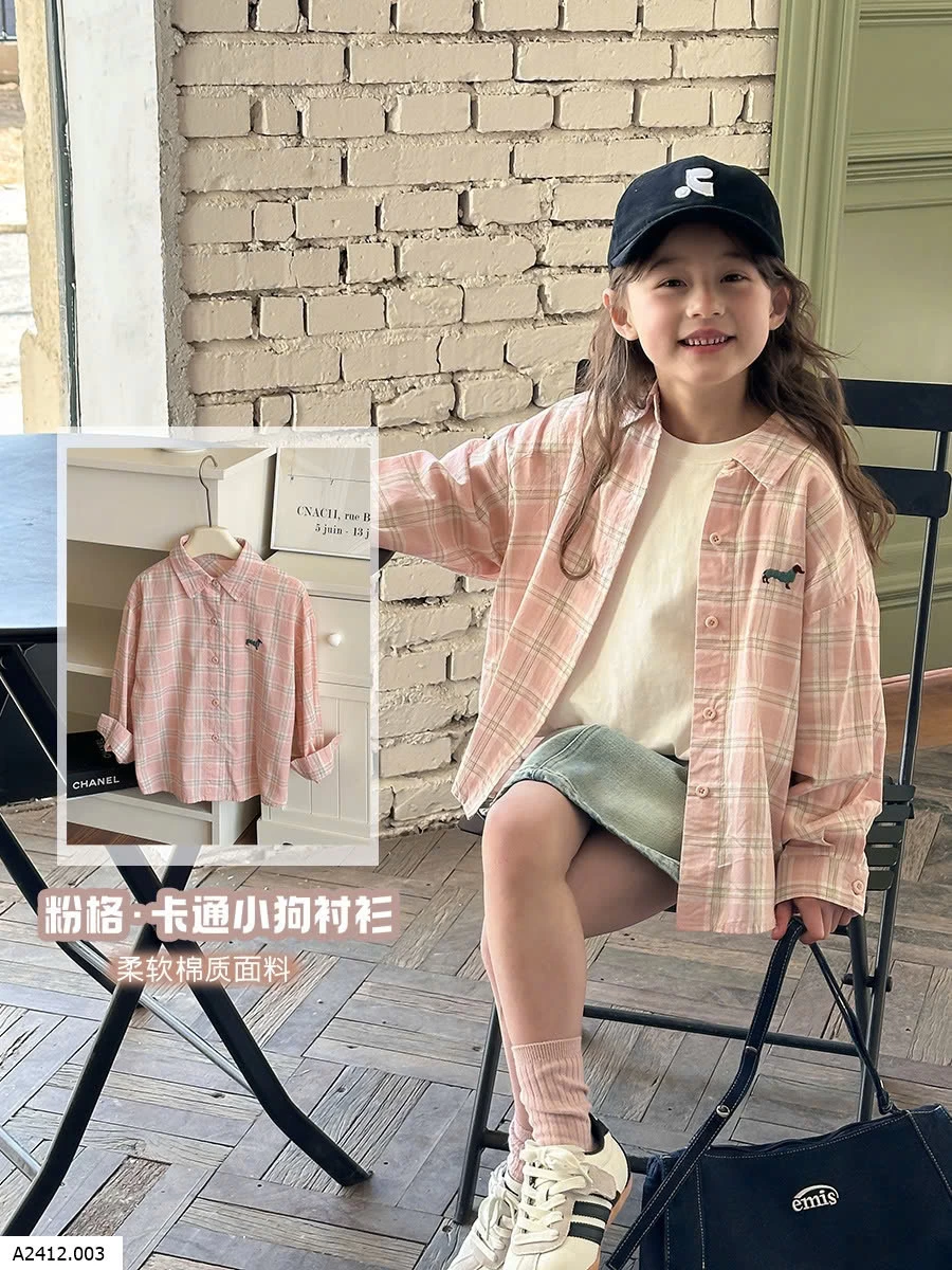 ÁO SƠ MI BÉ GÁI AMBB   Giá sỉ Sz 90-150: 141k 160: 156k 170: 170k