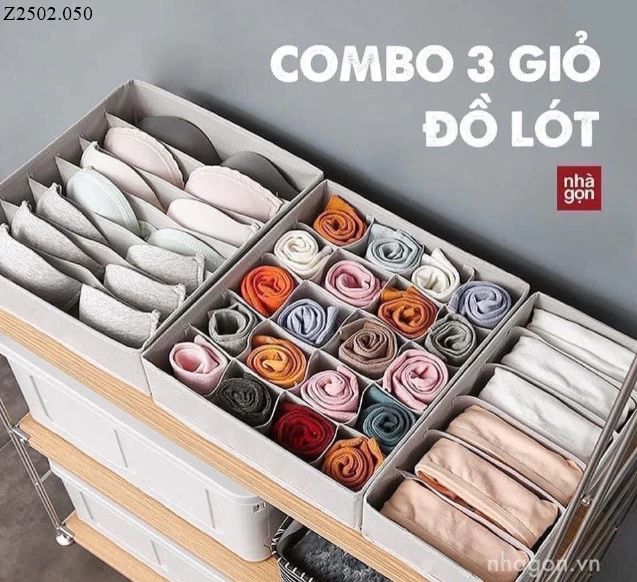 COMBO 3 GIỎ ĐỰNG ĐỒ LÓT #Sỉ 75k/1 set 3c