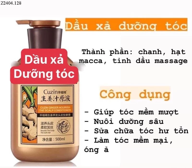  DẦU GỘI GỪNG CUZIN  Si 74k/chai