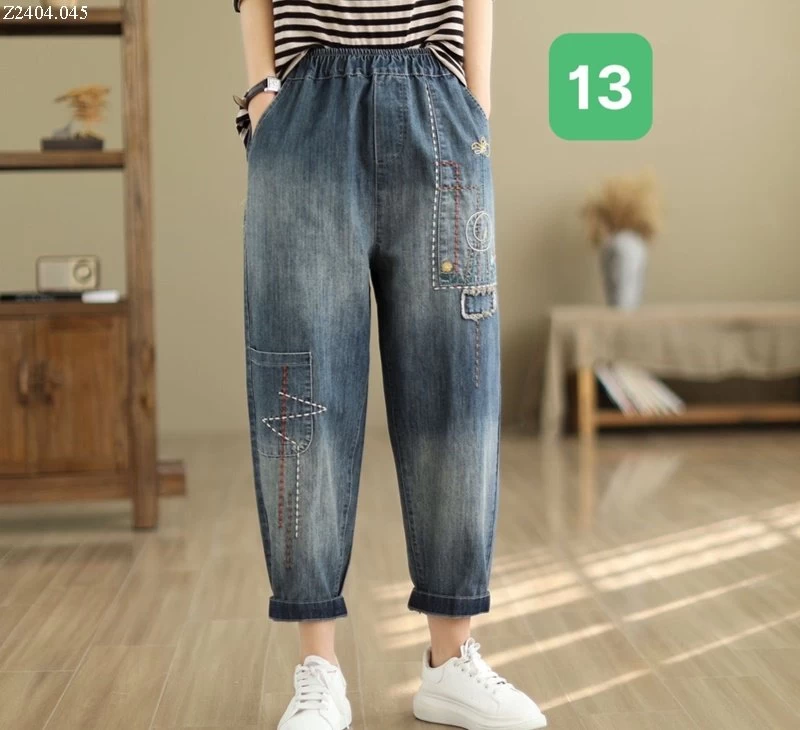 QUẦN BAGGY JEAN THÊU Si 234k