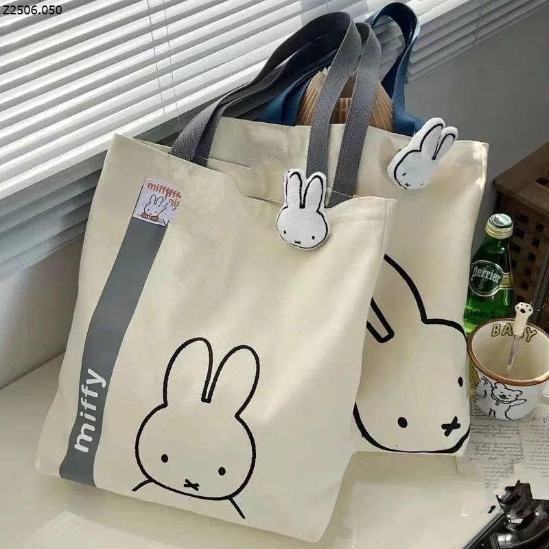 TÚI TOTE VẢI LUCKY GIRL & THỎ MIFFI    Sỉ Mẫu 1-3: 67k Mẫu 4-8: 50k