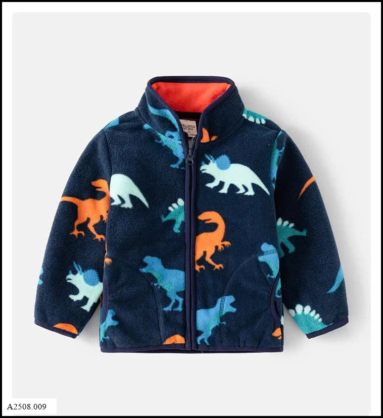ÁO KHOÁC LÔNG IN HÌNH WELLKIDS   Giá sỉ 109k