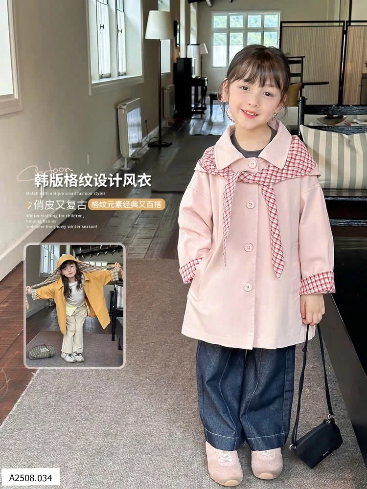ÁO KHOÁC DÁNG DÀI PHỐI KẺ BG   Giá sỉ  250k