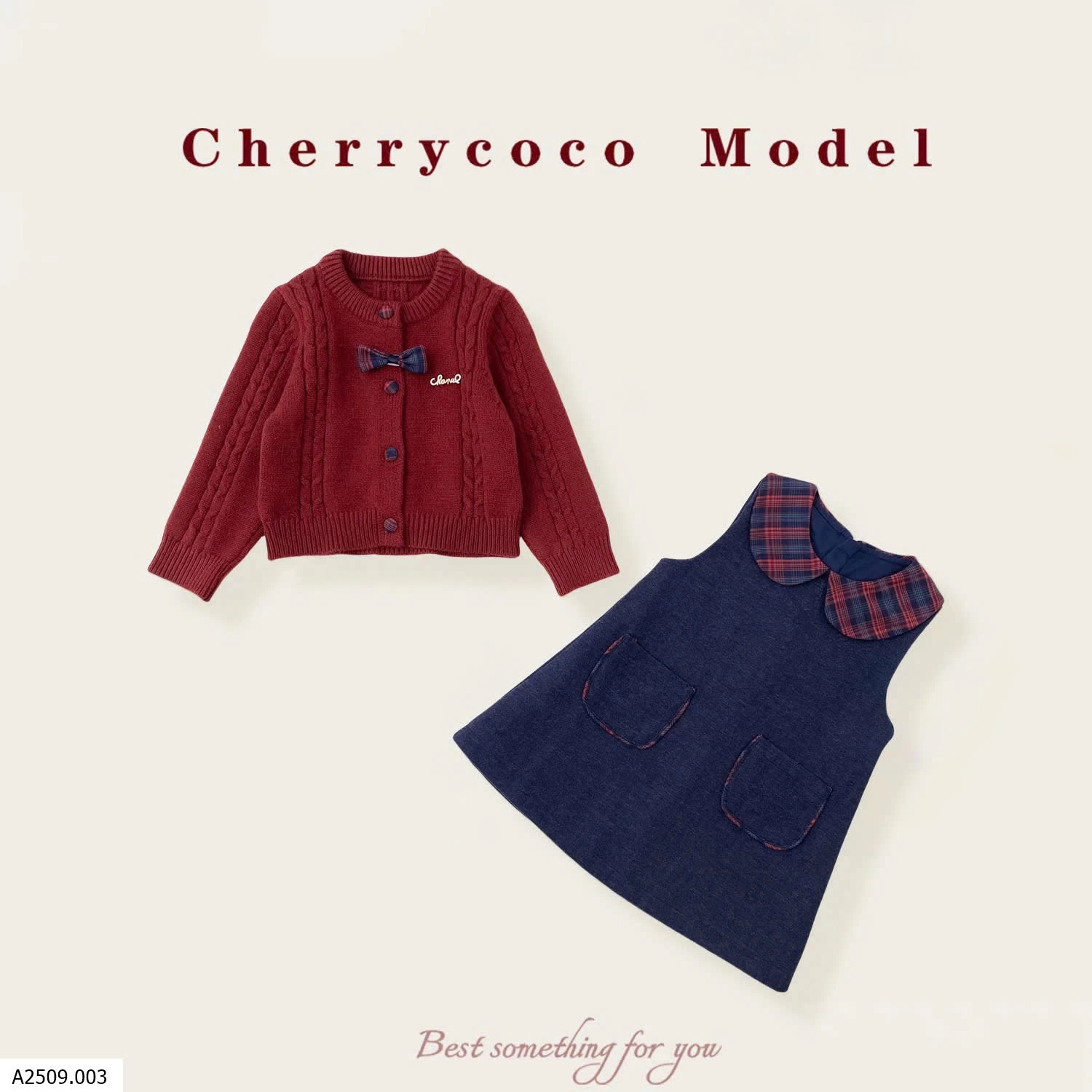 SÉT CARDIGAN ĐẦM JEANS CHERRYCOCO   Giá sỉ 310k