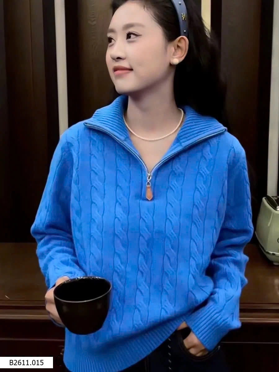 ÁO LEN XANH DÁNG RỘNG NỮ  Giá sỉ 190k