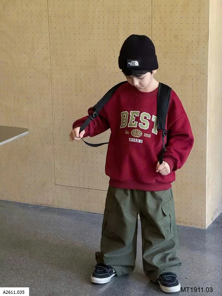 ÁO NỈ CHỮ AOAOKIDS Giá sỉ 165k