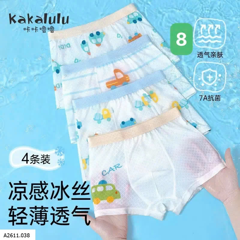 SET 4 QUẦN CHIP ĐÙI BĂNG LỤA KAKALULU CHO BT Giá sỉ 161k
