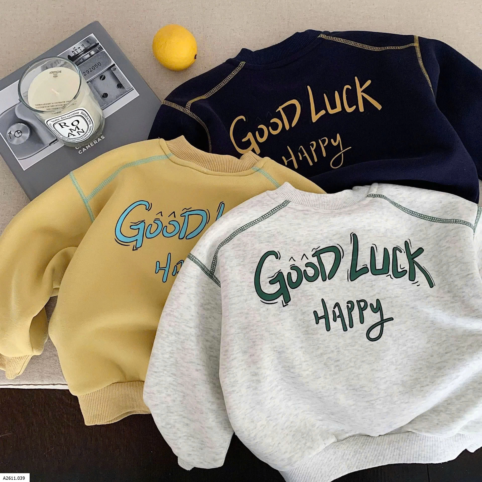 ÁO NỈ CHO GOODLUCK HAPPY CHO BÉ Giá sỉ 153k