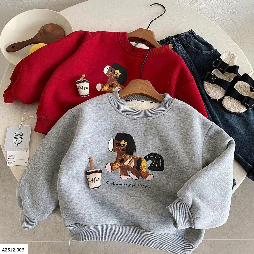 ÁO NỈ LL HÌNH NGỰA COFFEE MUYE  Giá sỉ 153k