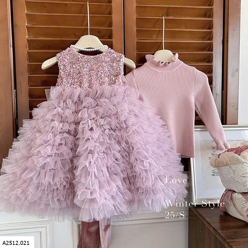 VÁY REN CÔNG CHÚA BLING BLING   Giá sỉ áo 136k , váy 238k