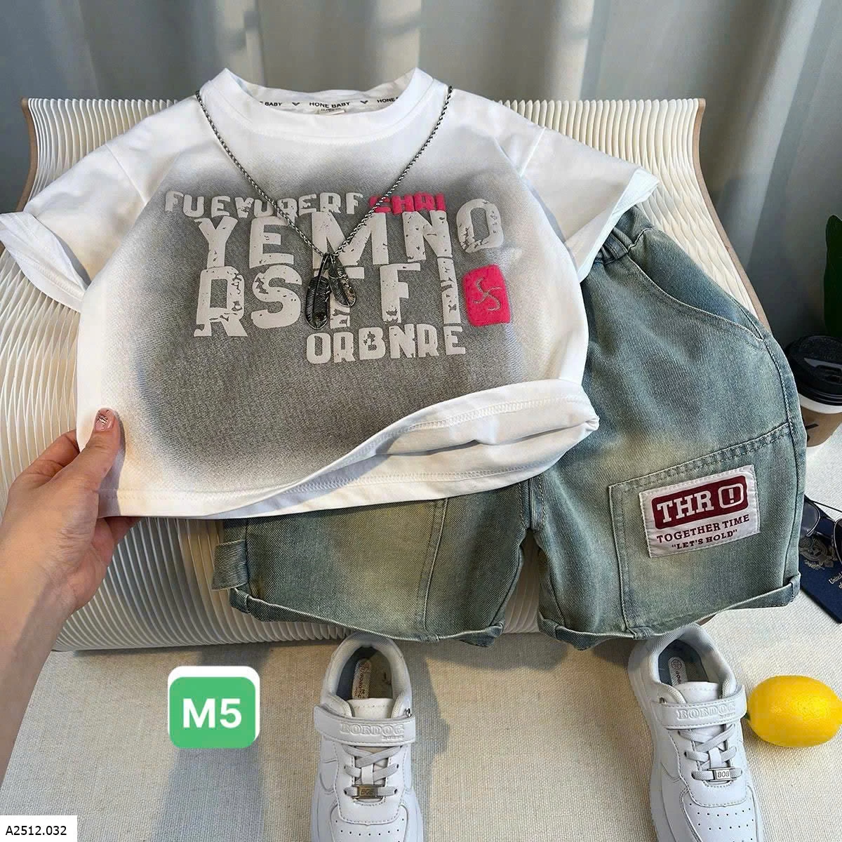 SET ÁO THUN PHỐI QUẦN SHORT JEANS BT Giá sỉ 138k