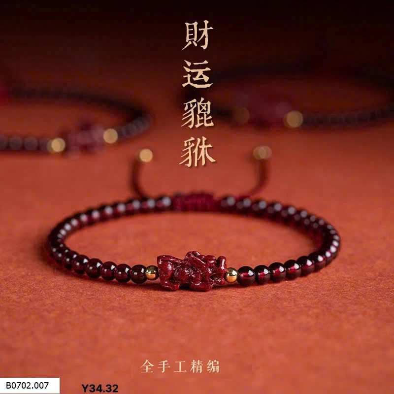 Vòng Ngọc Tỳ Hưu Chu Sa đỏ   Sỉ 24k/1 chiếc