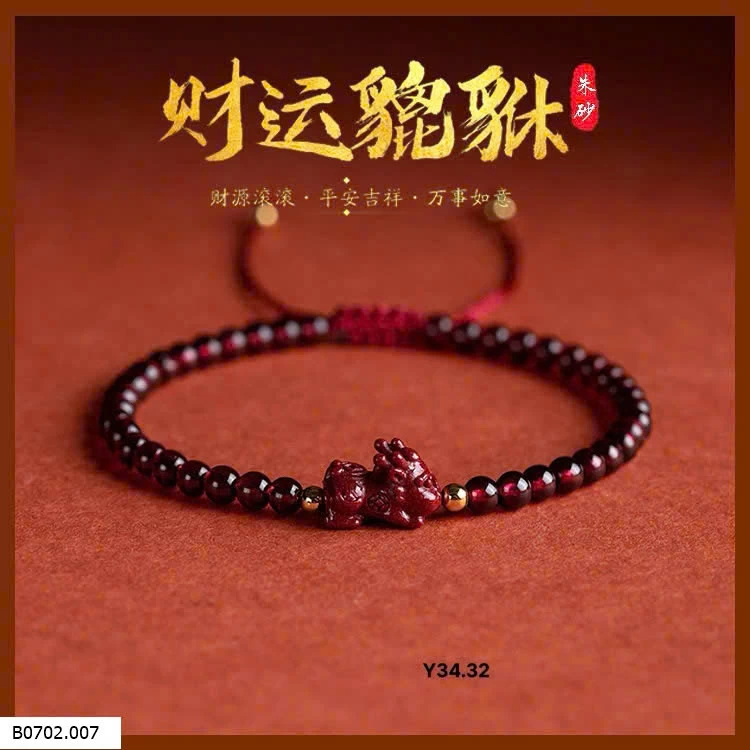 Vòng Ngọc Tỳ Hưu Chu Sa đỏ   Sỉ 24k/1 chiếc