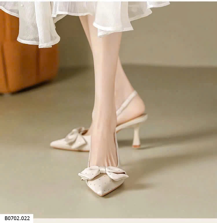 GIÀY CAO GÓT MŨI NHỌN ĐÍNH NƠ  Sỉ 172k