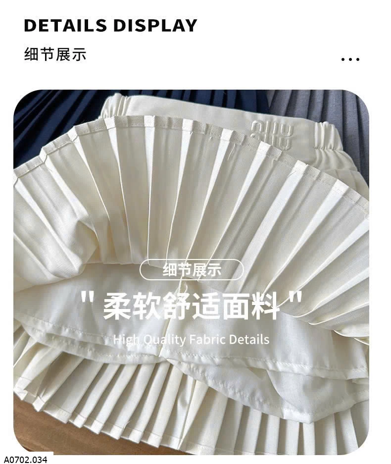 CHÂN VÁY XẾP LY CẠP CHUN BG    Sỉ 126k
