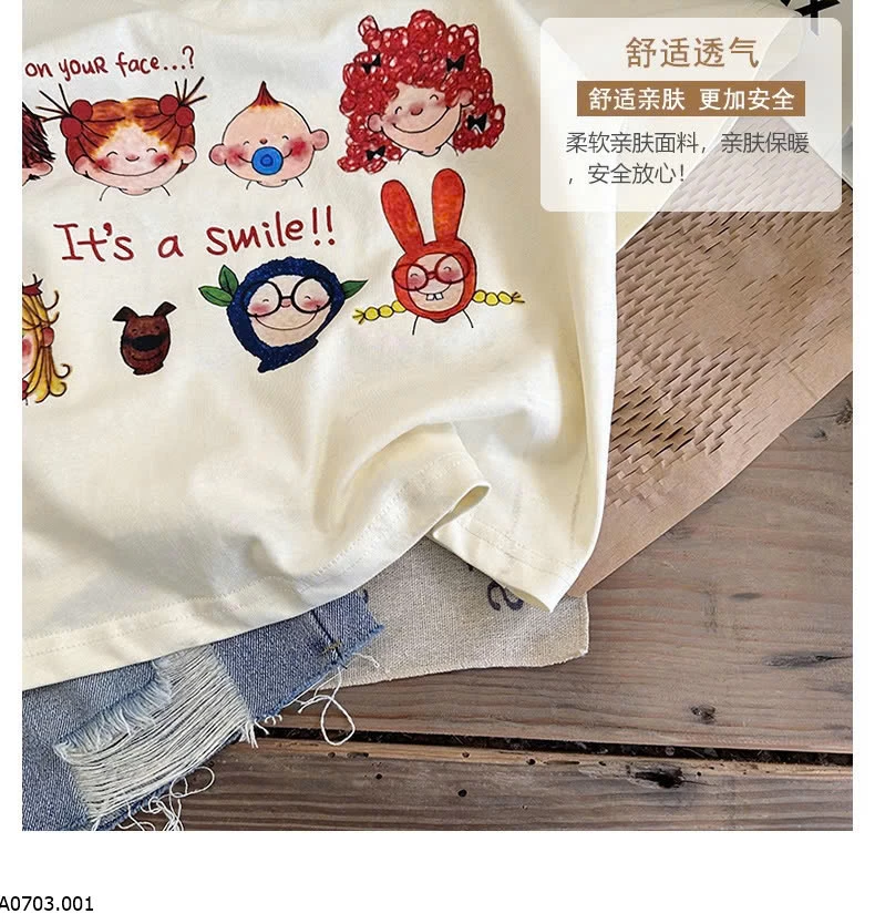 ÁO THUN IN HÌNH NGỘ NGHĨNH CHO BÉ Sỉ 82k