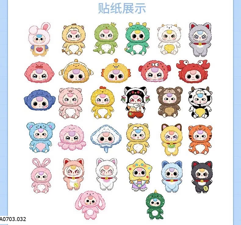  SET 120 HÌNH DÁN STICKER BABY THREE CHO BÉ Sỉ giá 35k/ set 120 hình