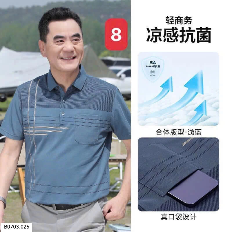   ÁO POLO TRUNG NIÊN NGẮN TAY   Sỉ 105k 