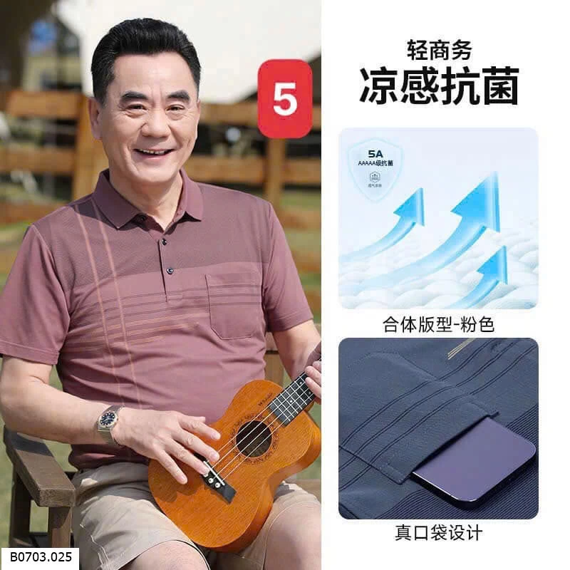   ÁO POLO TRUNG NIÊN NGẮN TAY   Sỉ 105k 